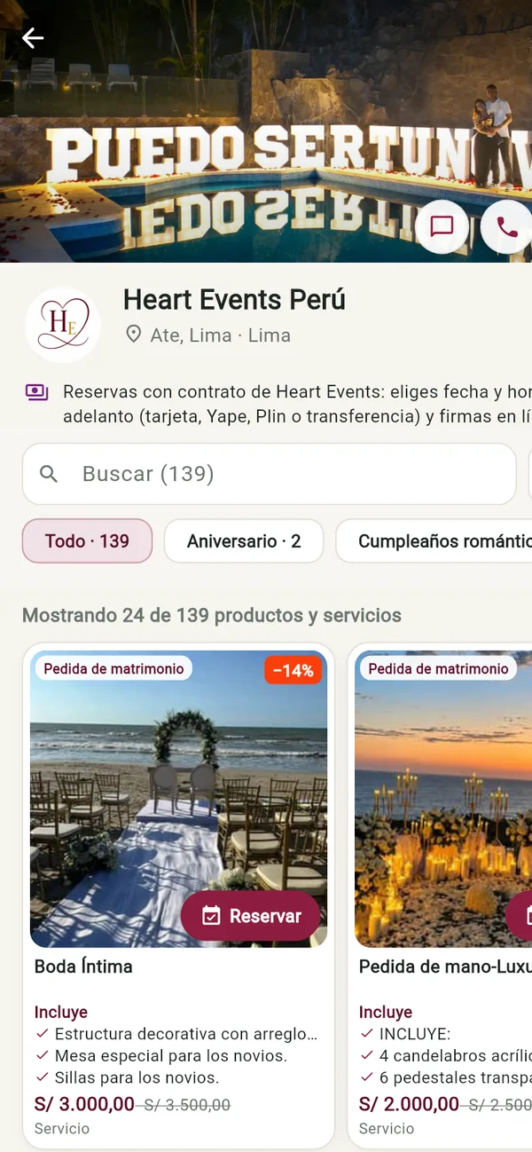 La tienda de Heart Events en PuestoYa